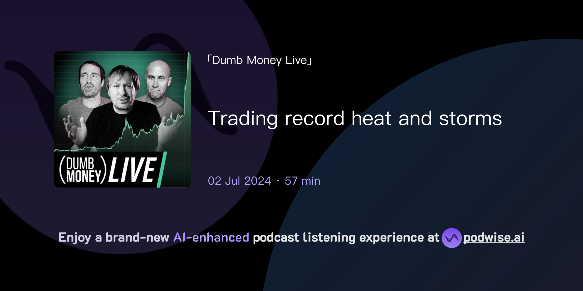 Trading Record Heat And Storms Dumb Money Live Podwise Trading Record Heat And Storms Dumb Money Live Podwise
