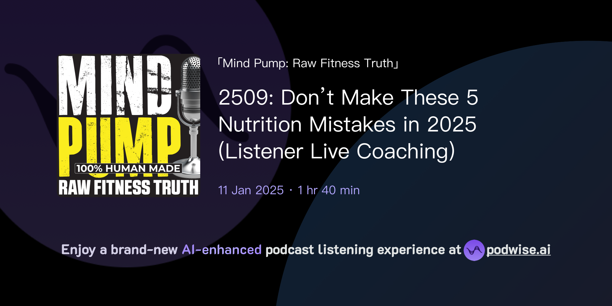 2509 Don’t Make These 5 Nutrition Mistakes in 2025 (Listener Live