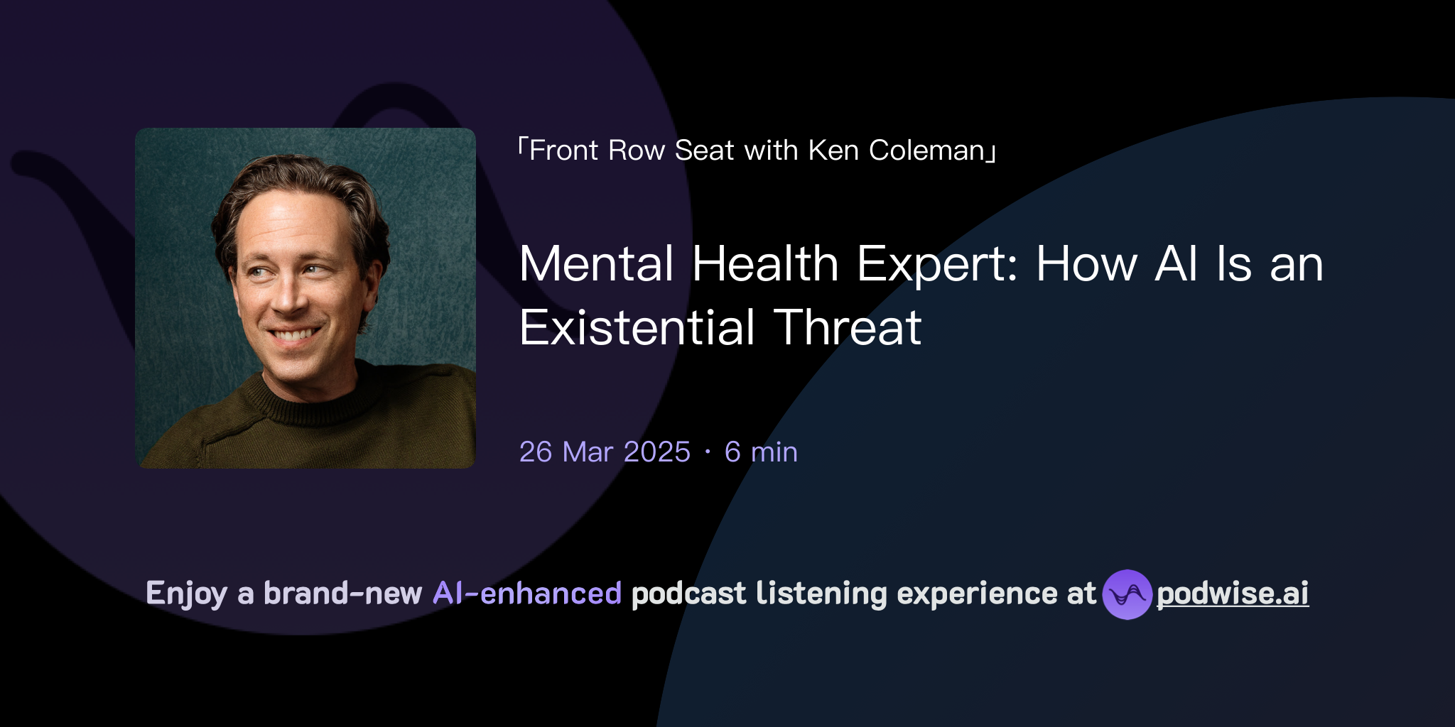 Mental Health Expert How AI Is an Existential Threat Front Row Seat