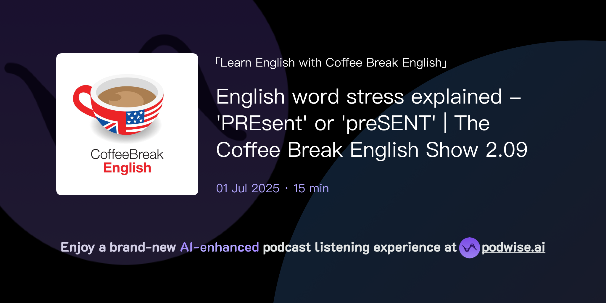 English word stress explained - 'PREsent' or 'preSENT' | The Coffee ...