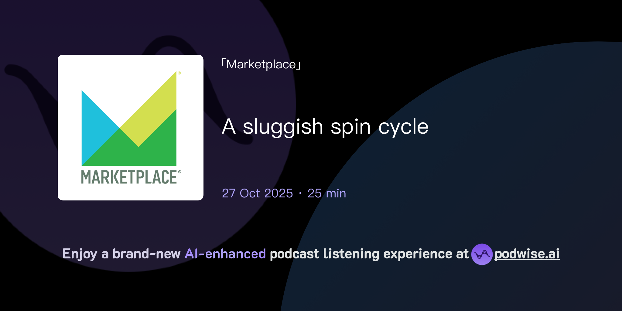 A sluggish spin cycle | Marketplace | Podwise