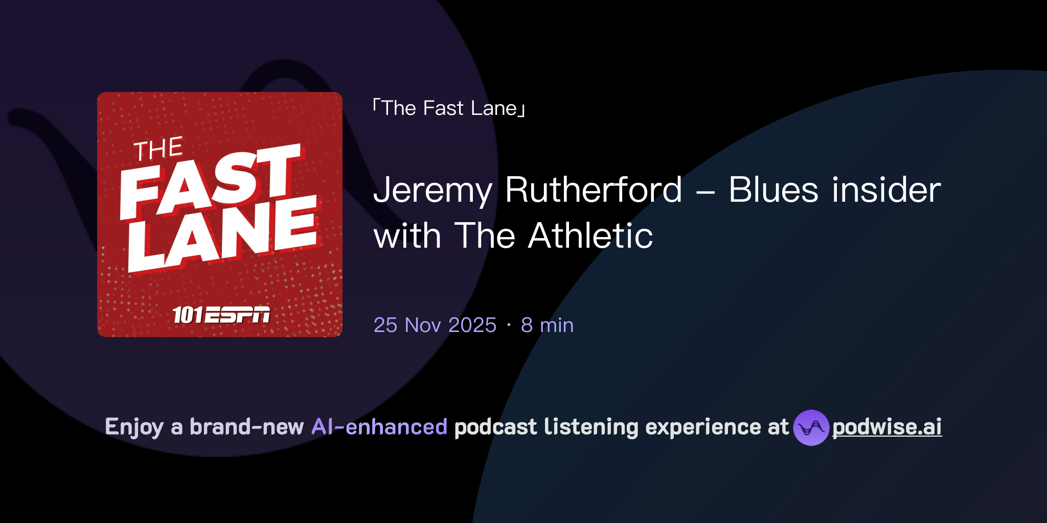 Jeremy Rutherford Writer Jeremy Rutherford - Blues insider with The Athletic | The Fast Lane ...