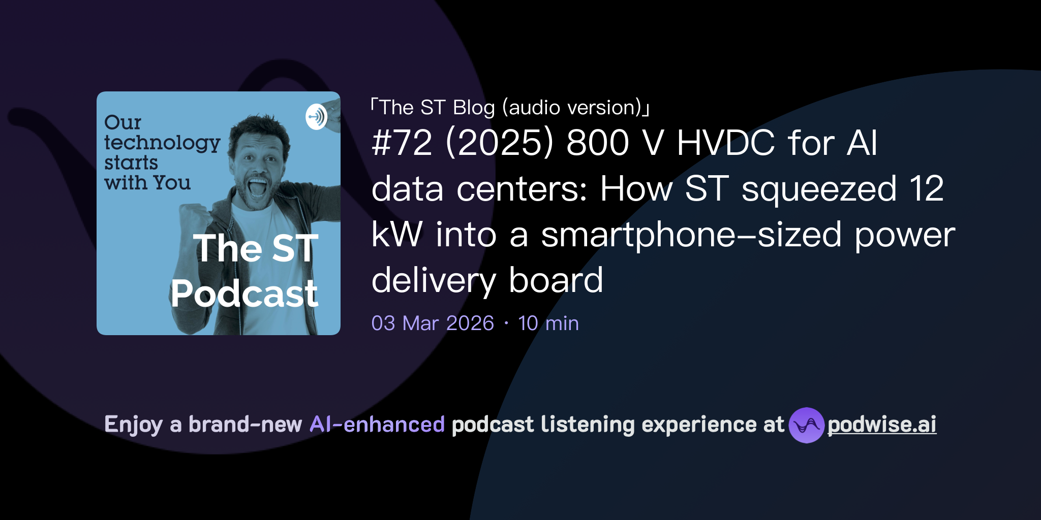#72 (2025) 800 V HVDC for AI data centers: How ST squeezed 12 kW into a ...